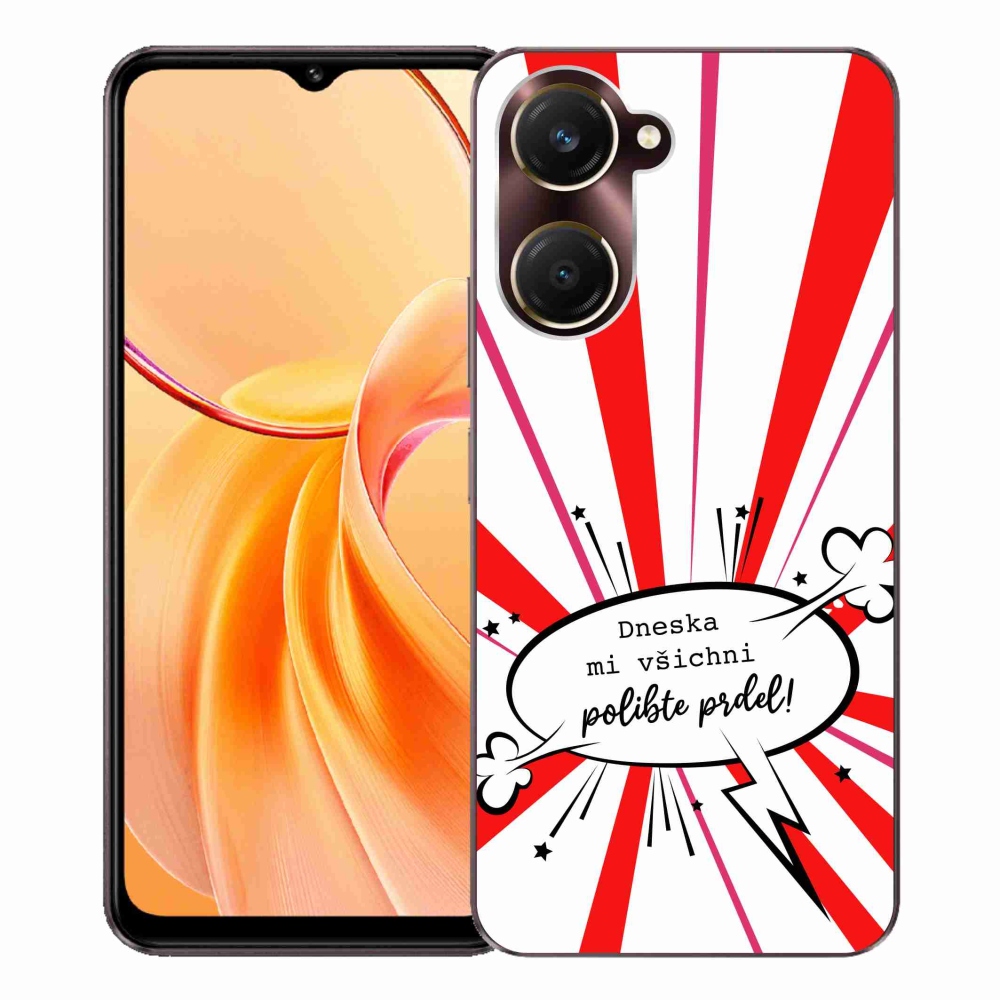 Gél borító mmCase a Vivo Y28s 5G-hez - vicces szöveg 15 fehér háttérrel