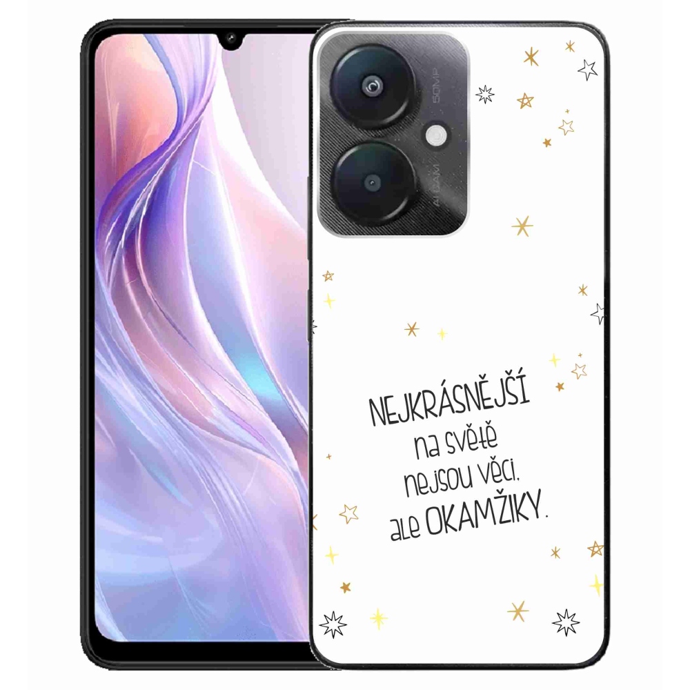 Gél borítás mmCase a Xiaomi Redmi 13C 5G számára - idézem 4 fehér háttér