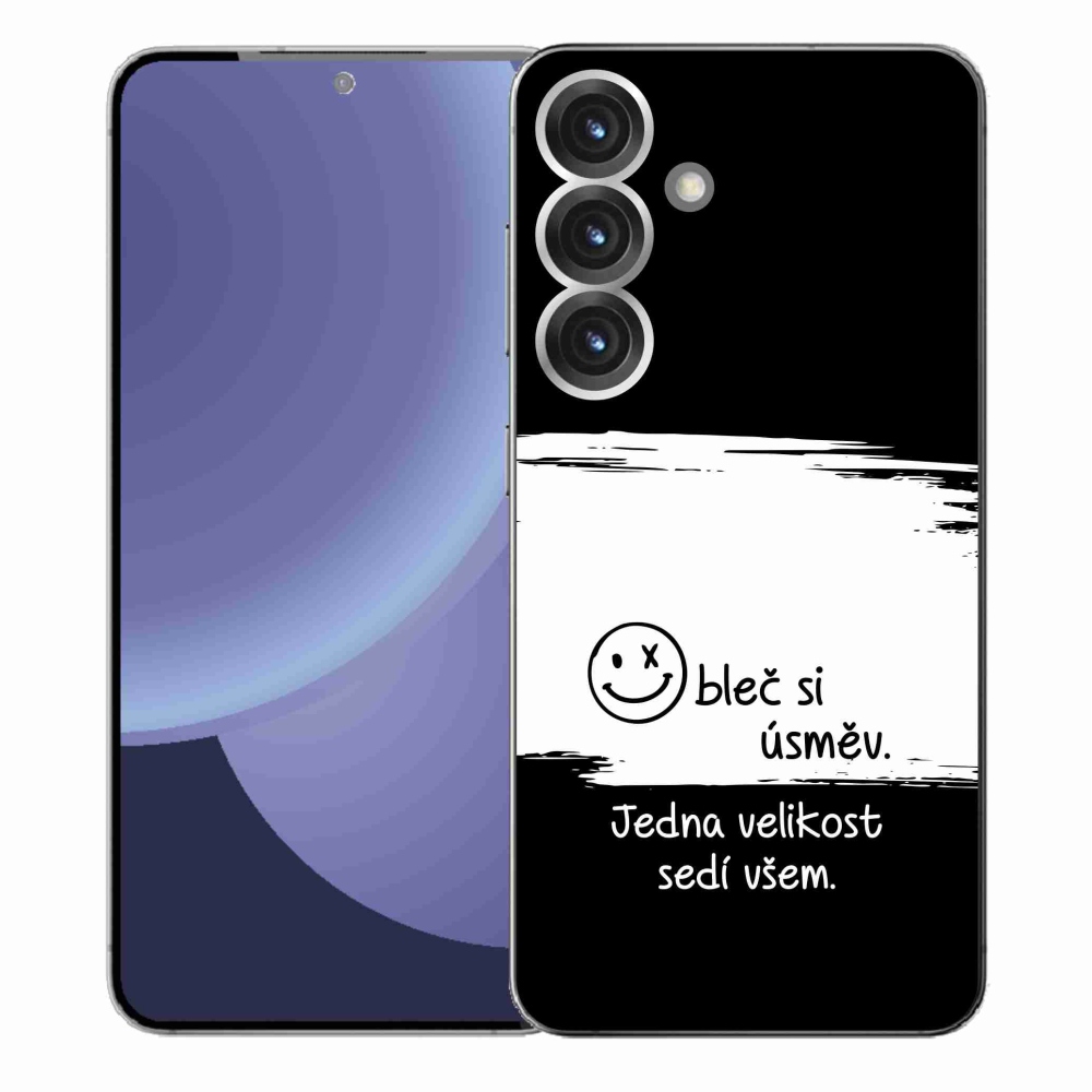 Gél borító mmCase Samsung Galaxy S25+ készülékhez - vicces szöveg 8 fekete és fehér háttérrel