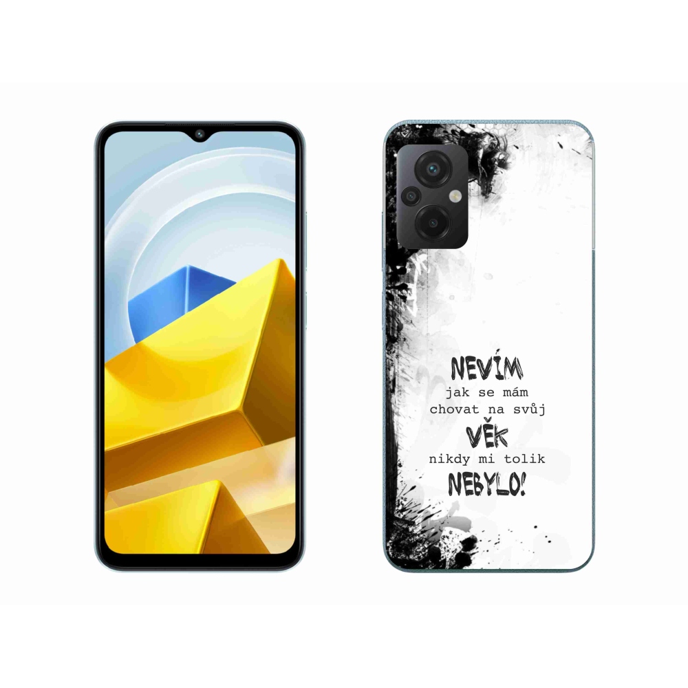 Gél borító mmCase a Xiaomi Poco M5 4G-hez - vicces szöveg 14 fehér háttér