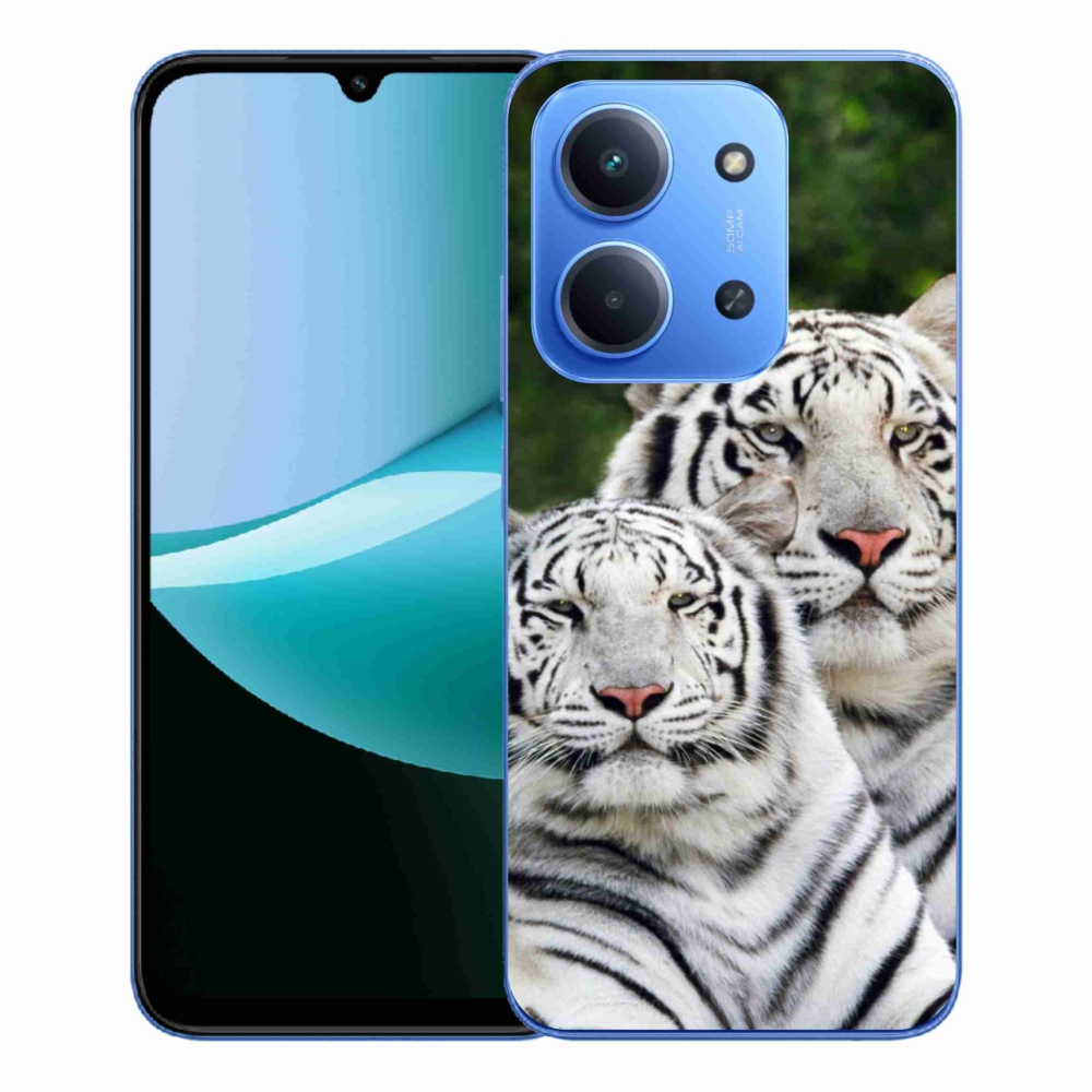 Gél borítás mmCase a Xiaomi Redmi 15C 4G/5G (173mm) - fehér tigrisek