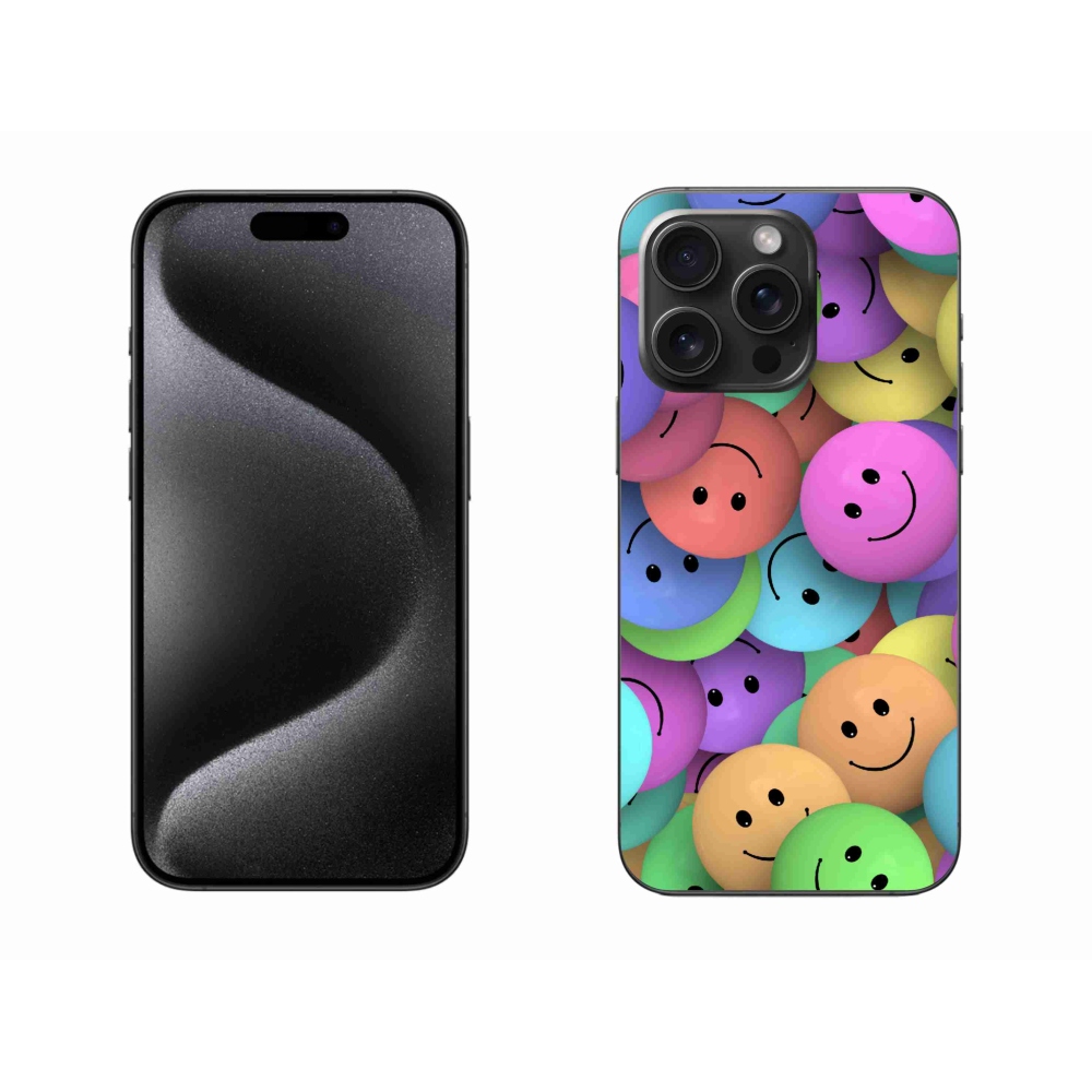 Zselés borítás mmCase iPhone 15 Pro Max készülékhez - színes smiley-k