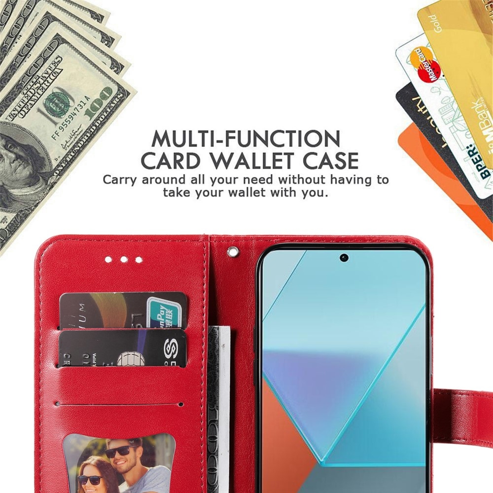 Mandala könyv tok a Xiaomi Redmi Note 13 Pro 5G/Poco X6 5G számára - piros