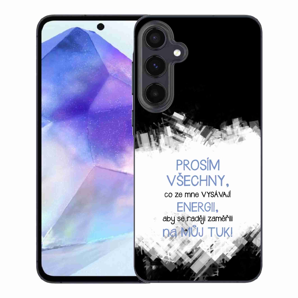 Gél borító mmCase Samsung Galaxy A55 5G - vicces szöveg 1 kék