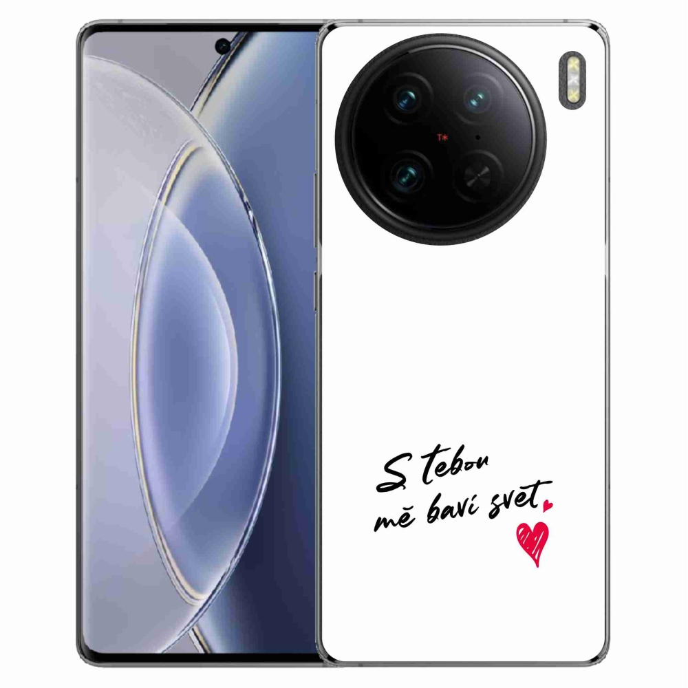 Gél borító mmCase a Vivo X90 Pro készülékhez - szerelmes szöveg 1 fehér háttér