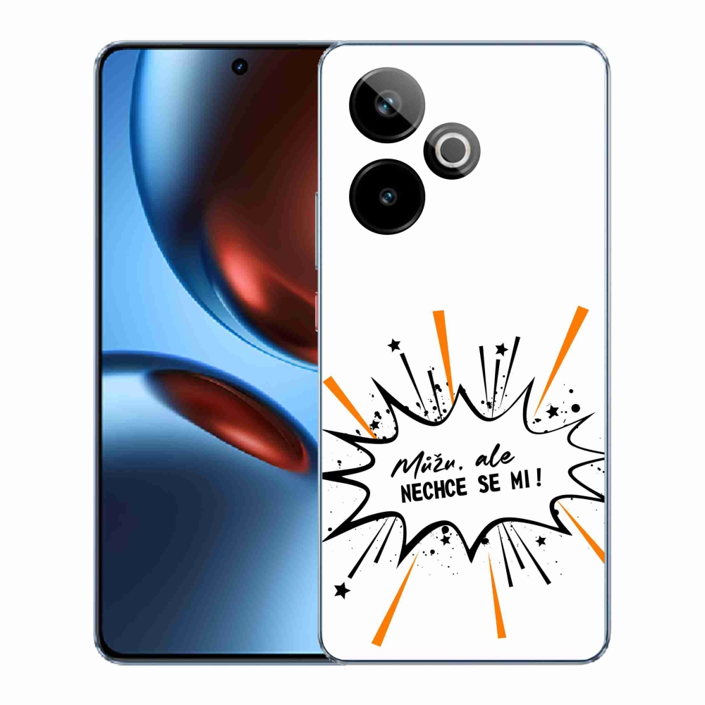 Rugalmas zselés tok mmCase képzeletbeli Realme GT 7 5G/GT 7T 5G - vicces szöveg 11 fehér háttérrel