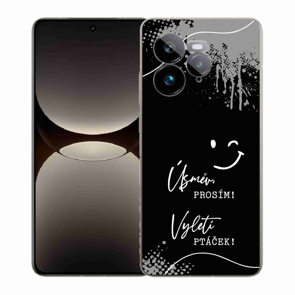 Gél borító mmCase a Realme GT 7 Pro 5G készülékhez - vicces szöveg 4 fekete háttérrel