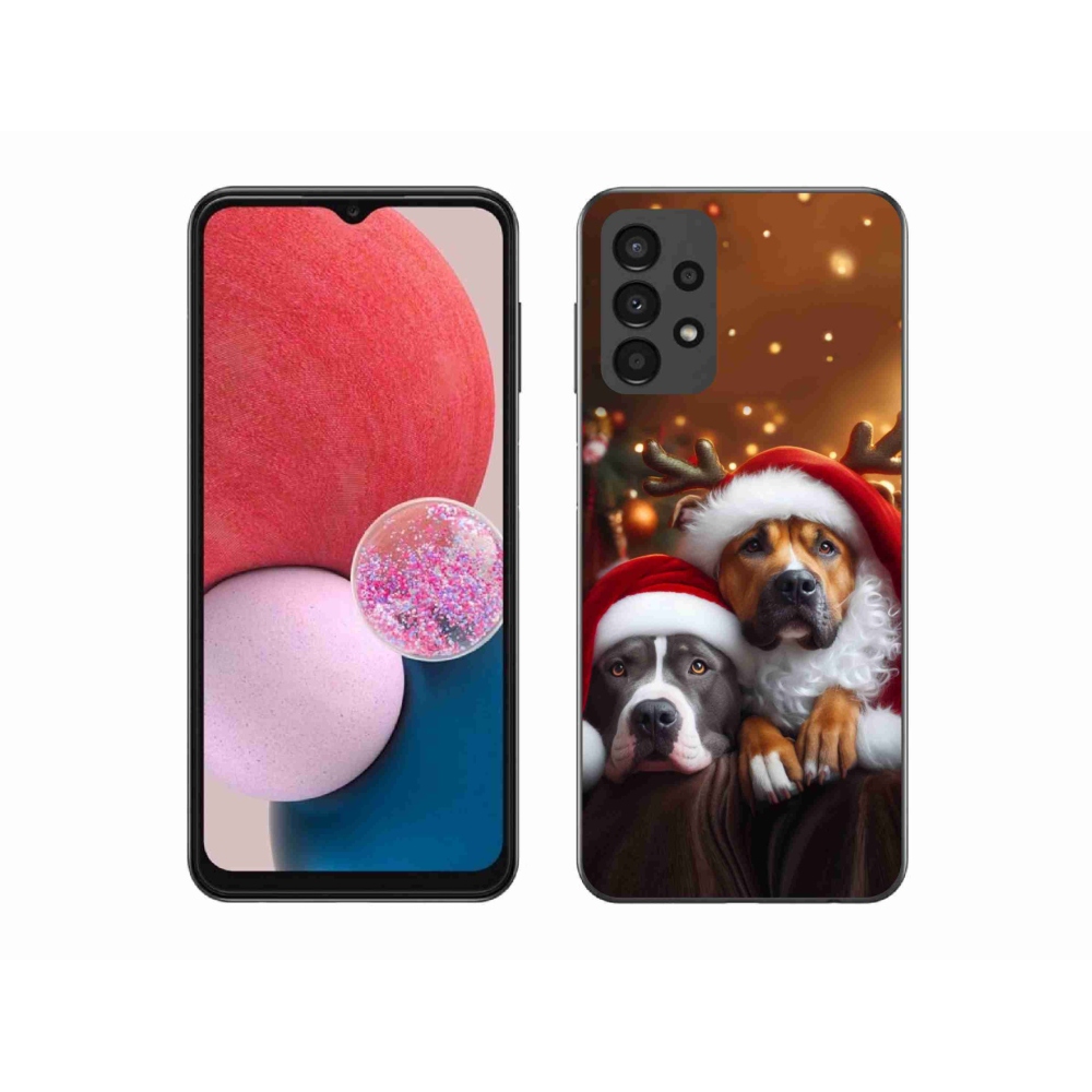 Gél borítás mmCase Samsung Galaxy A13 4G - Karácsonyi kutyák