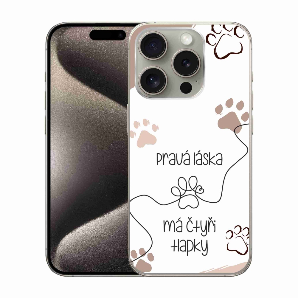 Gél borítás mmCase iPhone 15 Pro készülékhez - kutyamotívum 1 fehér háttér