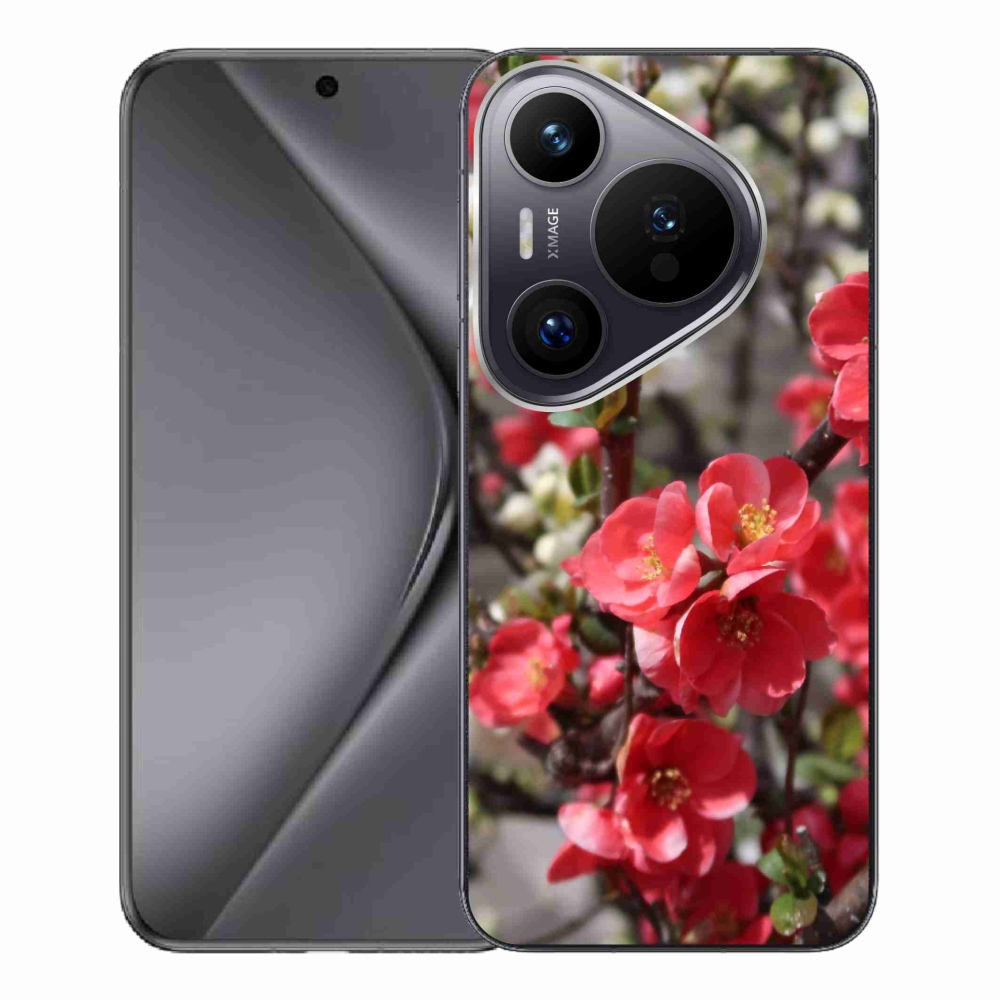 Gél borító mmCase a Huawei Pura 70 Pro készülékhez - piros virágok