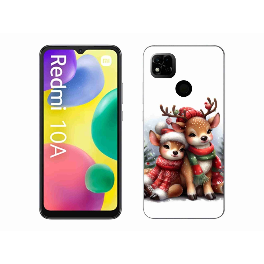 Gél borítás mmCase a Xiaomi Redmi 10A számára - karácsonyi rénszarvas