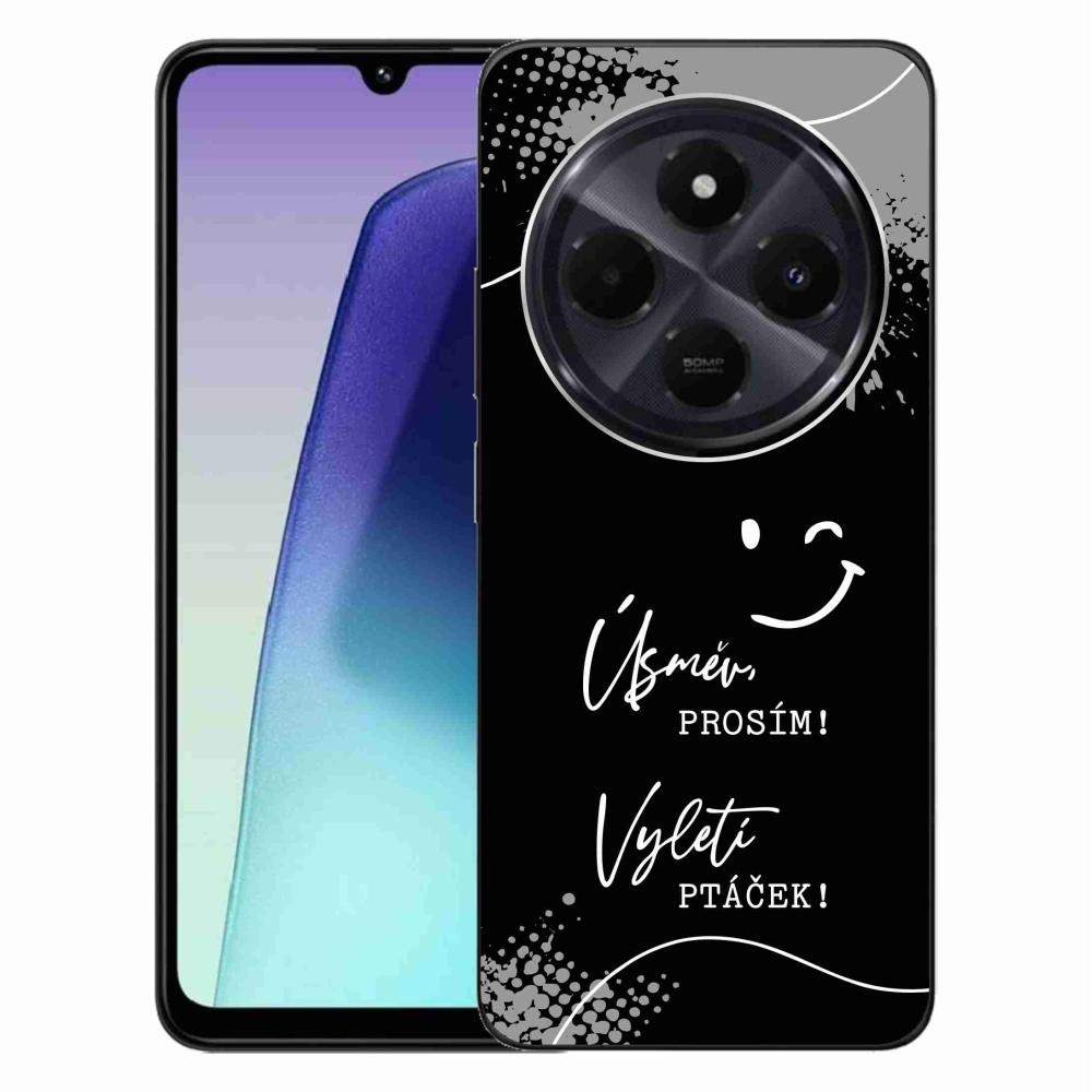 Gél borító mmCase a Xiaomi Redmi 14C/Poco C75-hez - vicces szöveg 4 fekete háttérrel