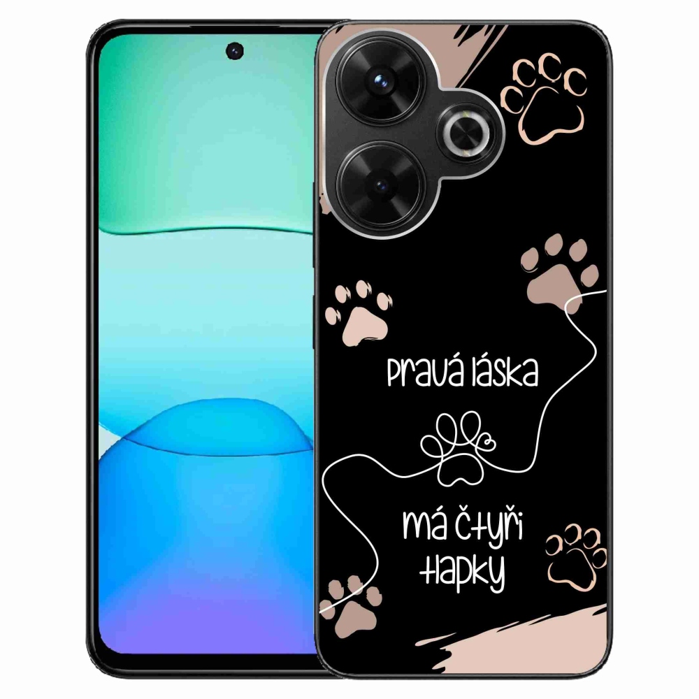 Gél borítás mmCase a Xiaomi Redmi 13 4G/Poco M6 4G - kutya motívum 1 fekete háttérrel