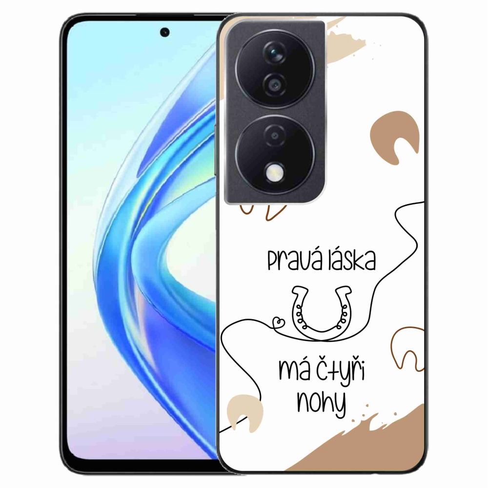 Gél borító mmCase a Honor X7b/Honor 90 Smart készülékhez - Ló motívum fehér háttér