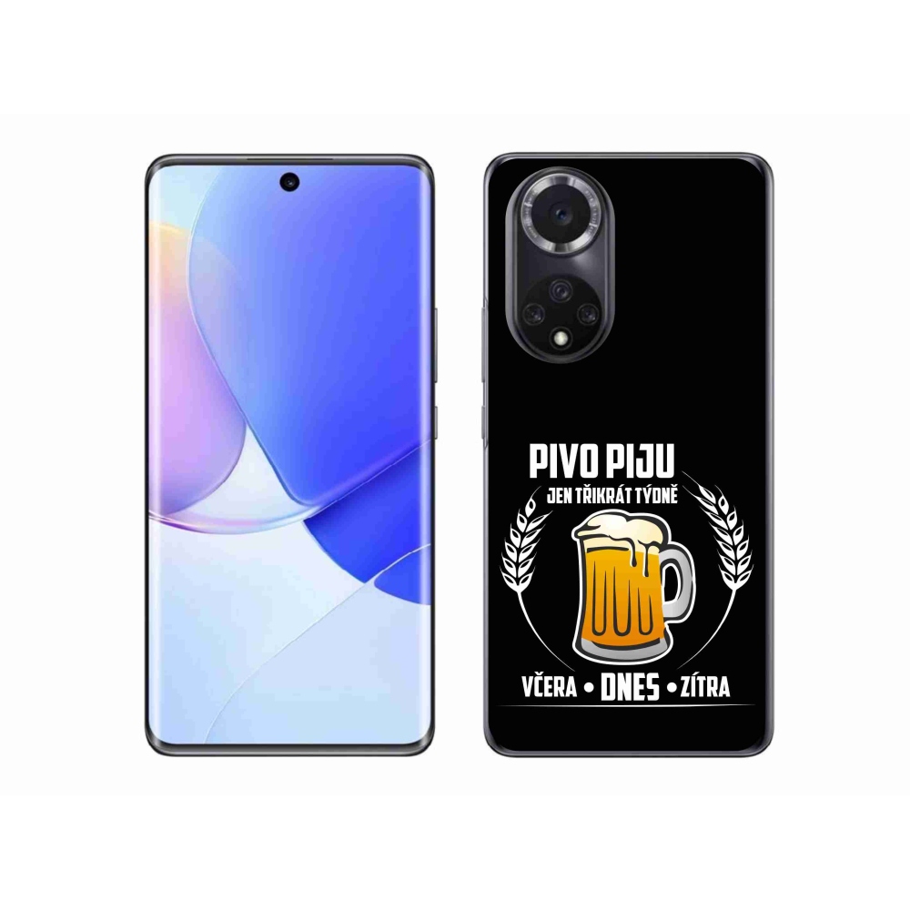 Zselés borító mmCase a Honor 50-hez - sör motívum fekete háttérrel