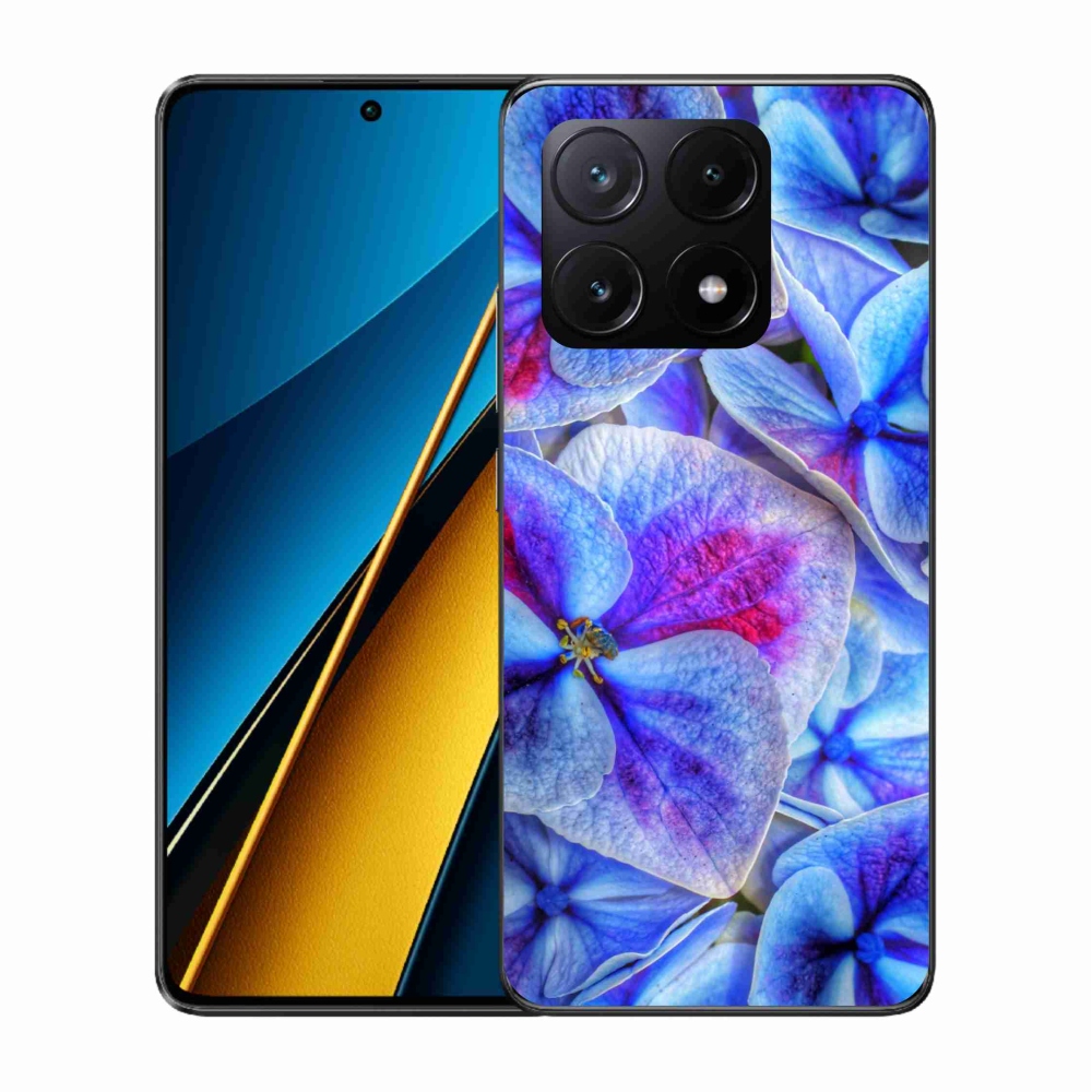 Gél borítás mmCase a Xiaomi Poco X6 Pro 5G-hez - kék virágok 1