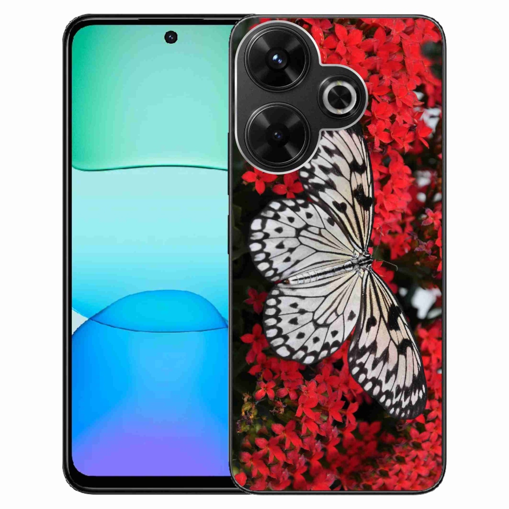 Gél borítás mmCase a Xiaomi Redmi 13 4G/Poco M6 4G - fekete és fehér pillangó 1