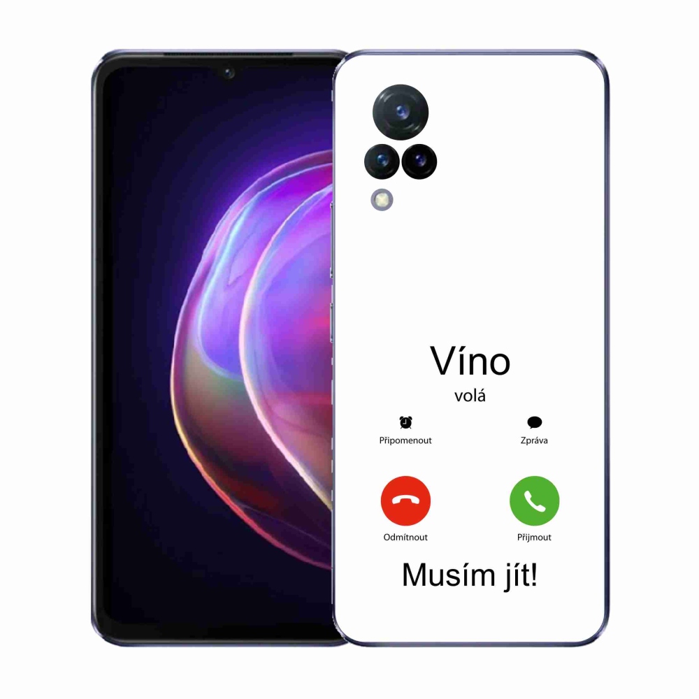 Gél borítás mmCase a Vivo V21 4G/5G készülékre - bor hívások fehér háttérrel