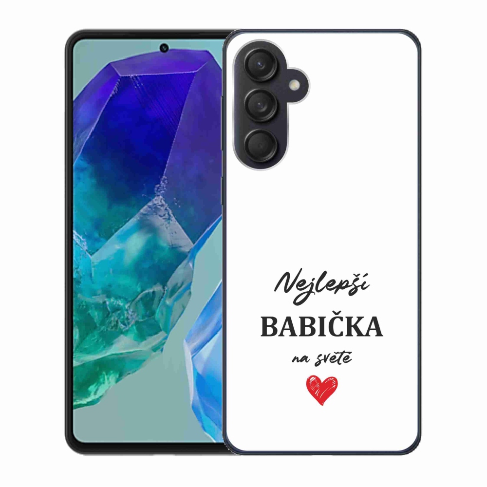 Gél borító mmCase Samsung Galaxy M55 5G - Best Grandma 1 fehér háttérrel