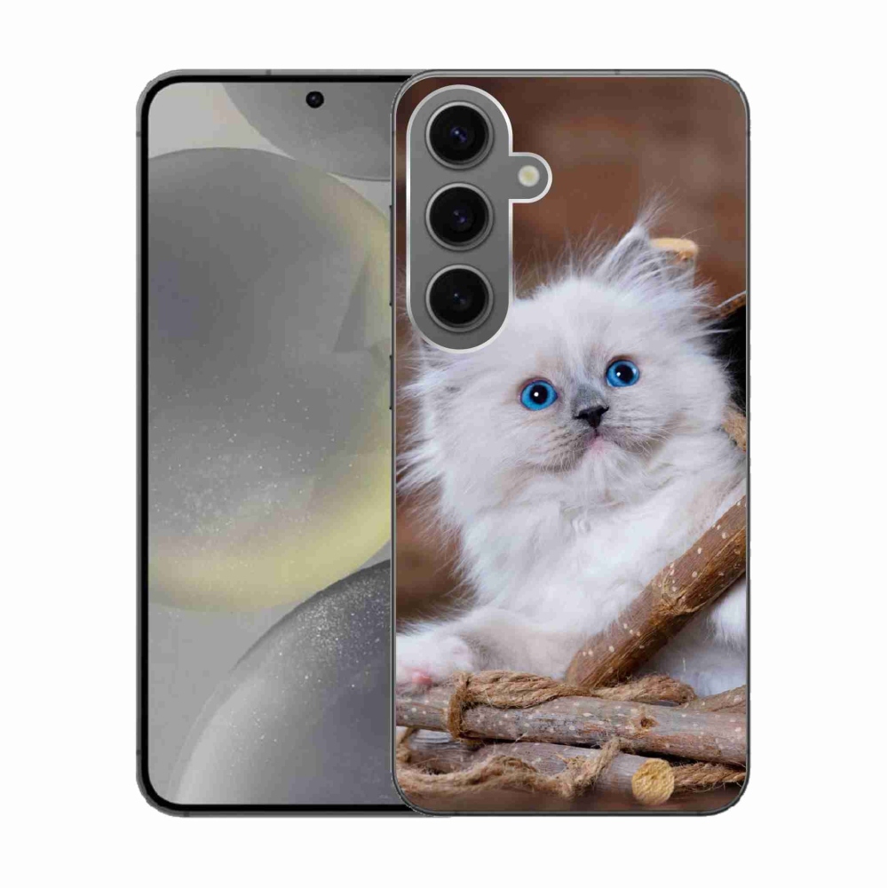 Gél védőhuzat mmCase Samsung Galaxy S24 készülékhez - fehér cica