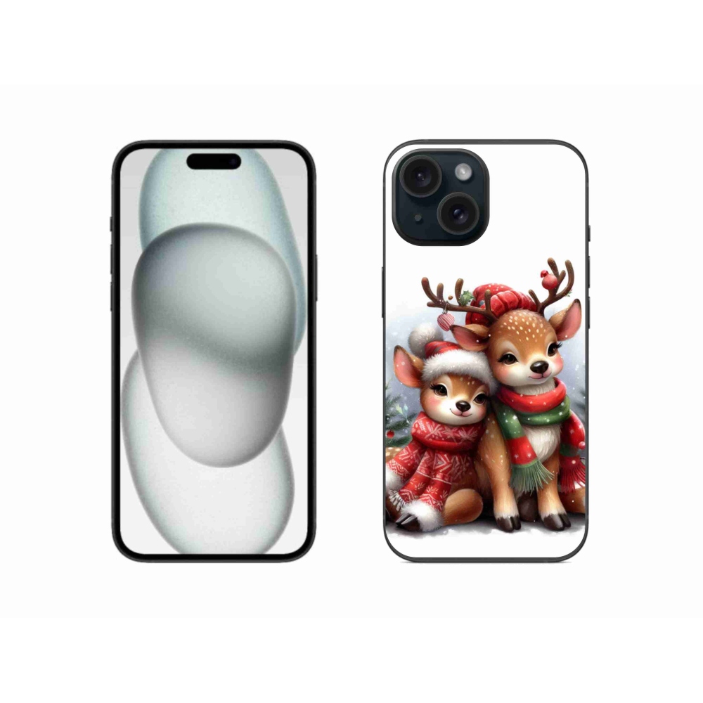 Zselés borítás mmCase iPhone 15 készülékhez - Karácsonyi rénszarvas