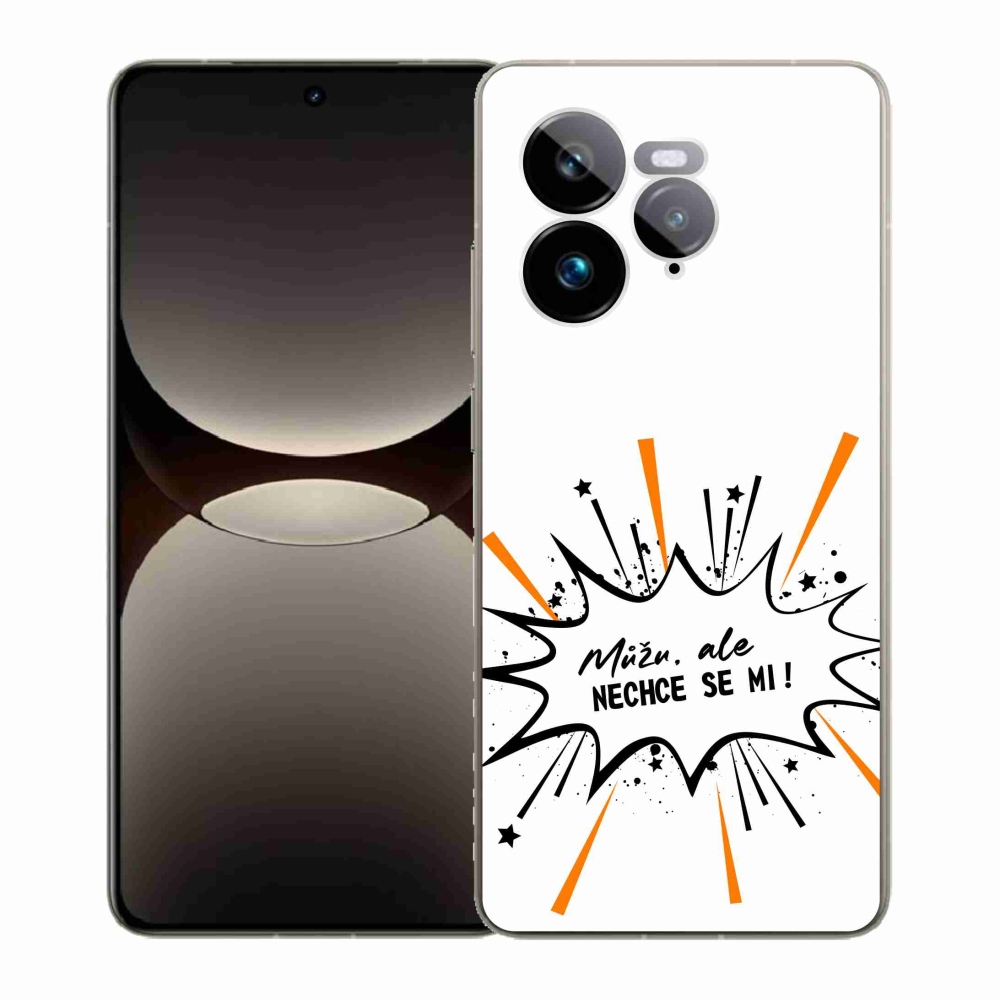 Gél borító mmCase a Realme GT 7 Pro 5G készülékhez - vicces szöveg 11 fehér háttér