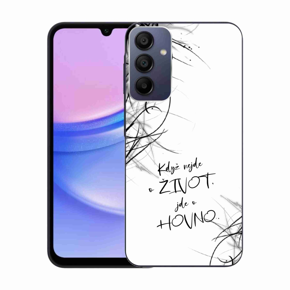 Gél borító mmCase Samsung Galaxy A15 4G/5G - vicces szöveg 16 fehér háttér