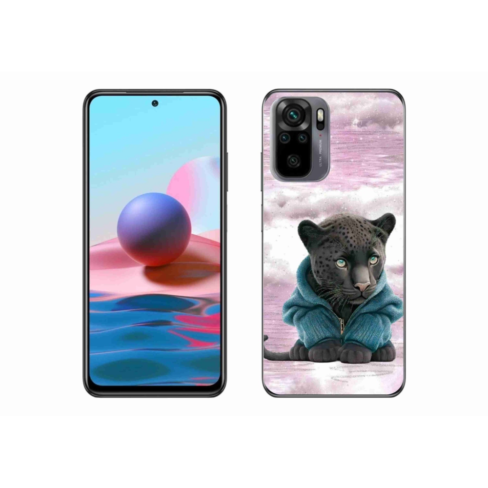 Gél borítás mmCase a Xiaomi Poco M5s készülékhez - fekete párduc pulóverben