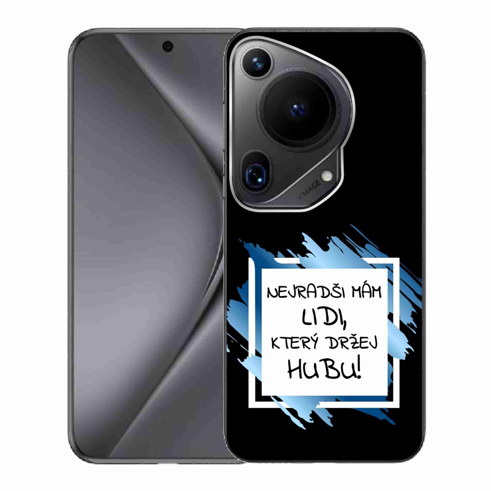 Gél borító mmCase a Huawei Pura 70 Ultra készülékhez - vicces szöveg 7 fehér és fekete háttérrel