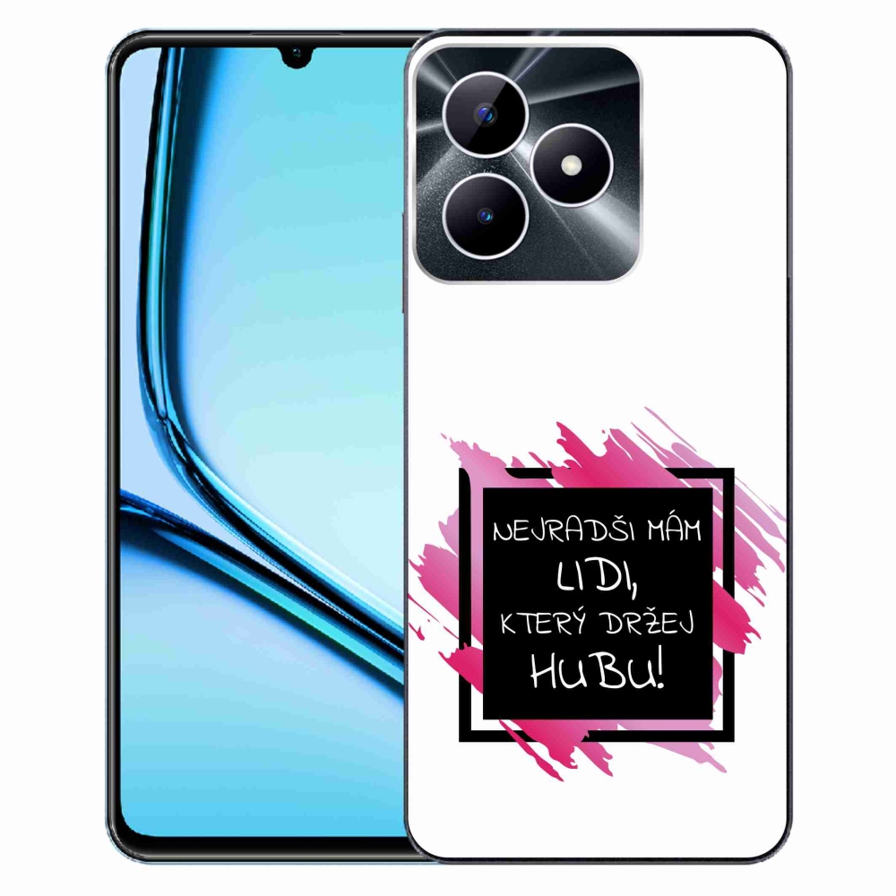 Gél borító mmCase a Realme Note 50 készülékhez - vicces szöveg 7 fekete-fehér háttérrel