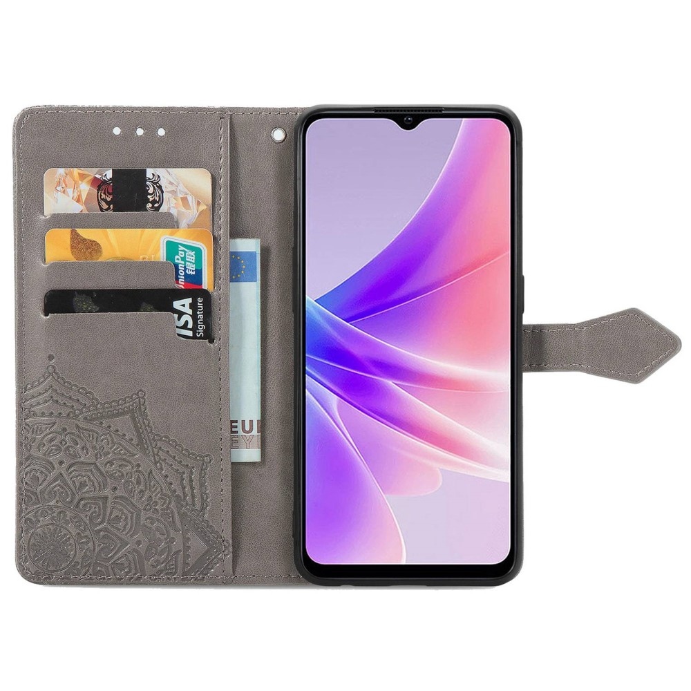 Mandala könyvtáska a Realme Narzo 50 készülékhez - szürke