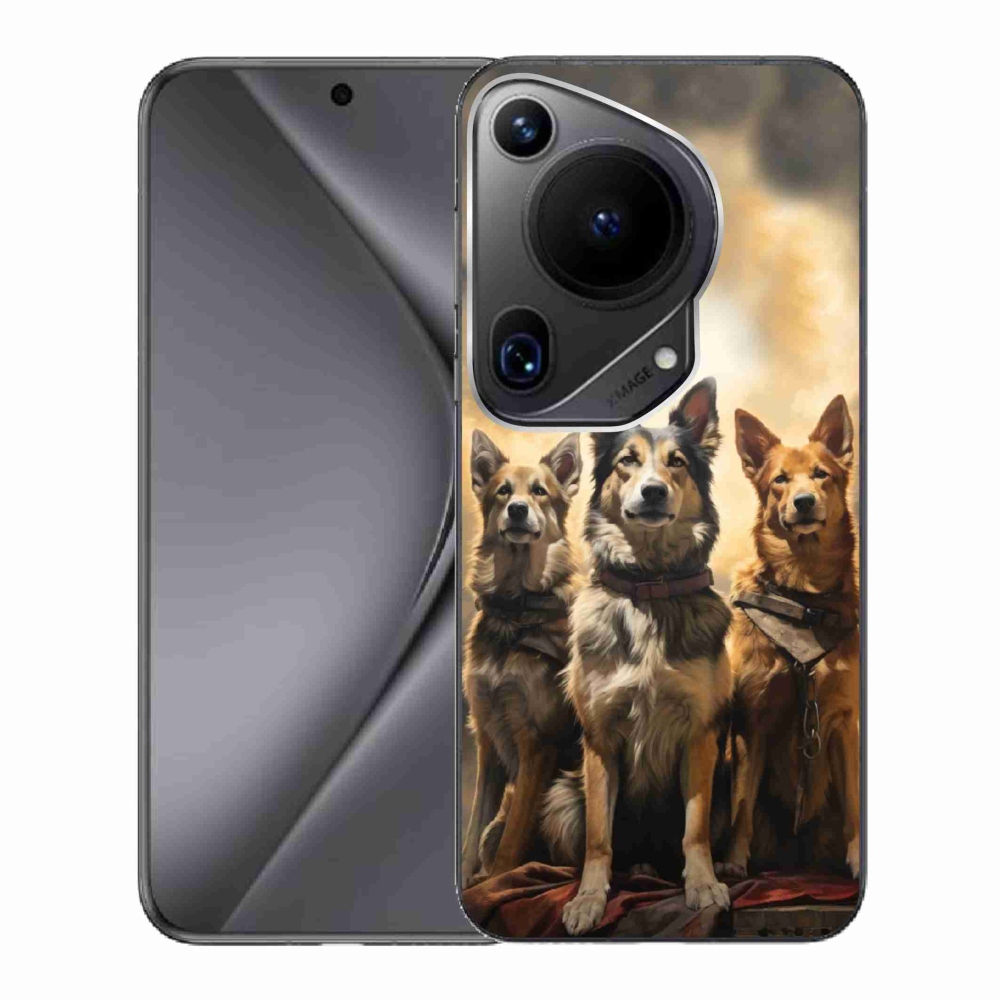 Gél borítás mmCase a Huawei Pura 70 Ultra számára - három kutya