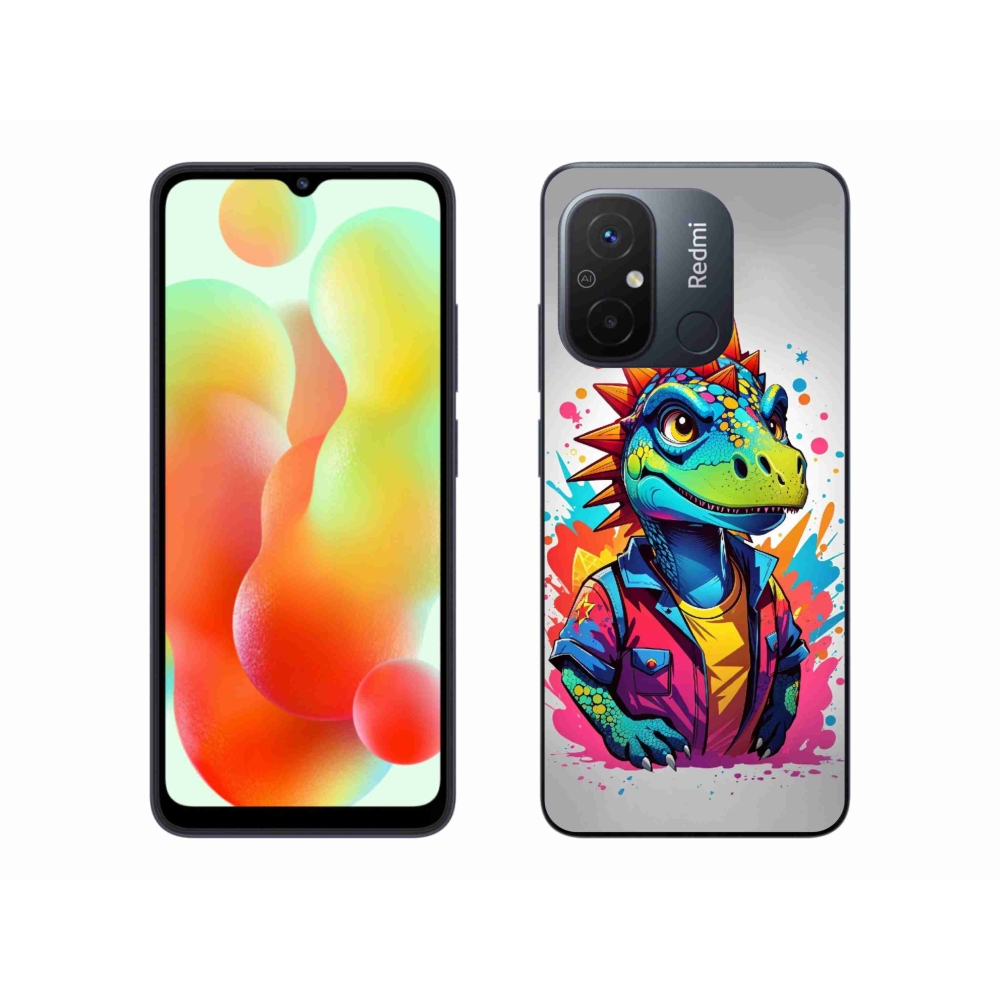 Gél borítás mmCase a Xiaomi Redmi 12C-hez - színes dinoszaurusz