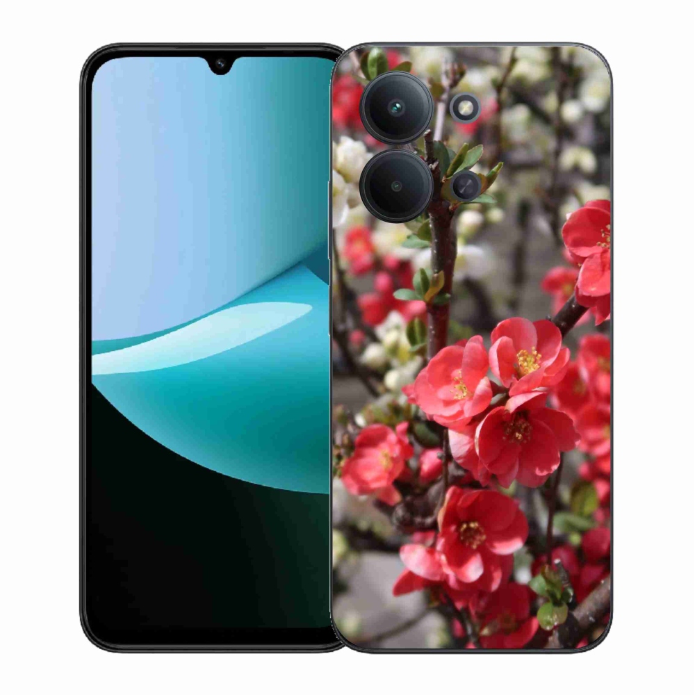 Gél borítás mmCase a Xiaomi Redmi 15C 4G (171mm)/Poco C85 4G (171mm) - piros virágokhoz