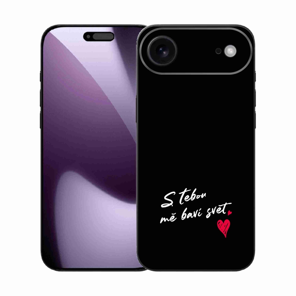 Gél borítás mmCase iPhone 17 Air készülékhez - szerelmes szöveg 1 fekete háttér