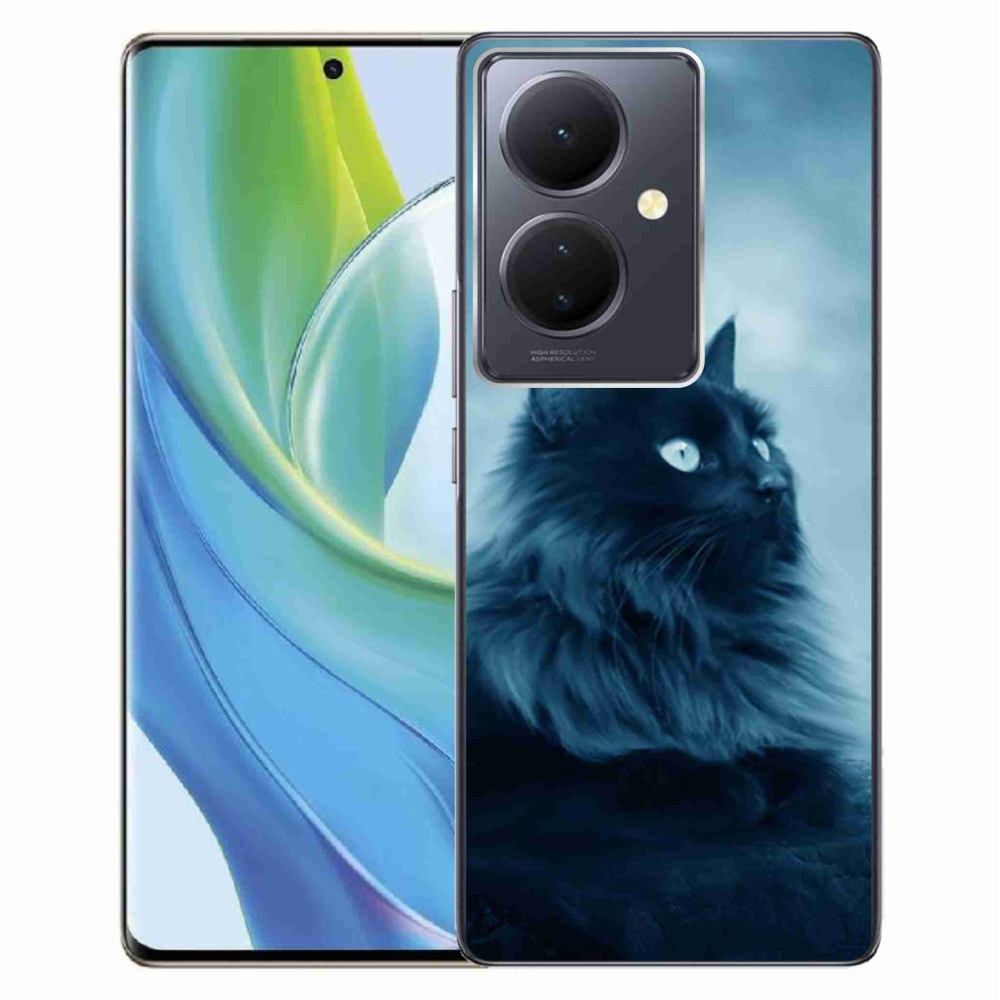 Gél tok mmCase a Vivo V29 Lite 5G-hez - fekete cat 1