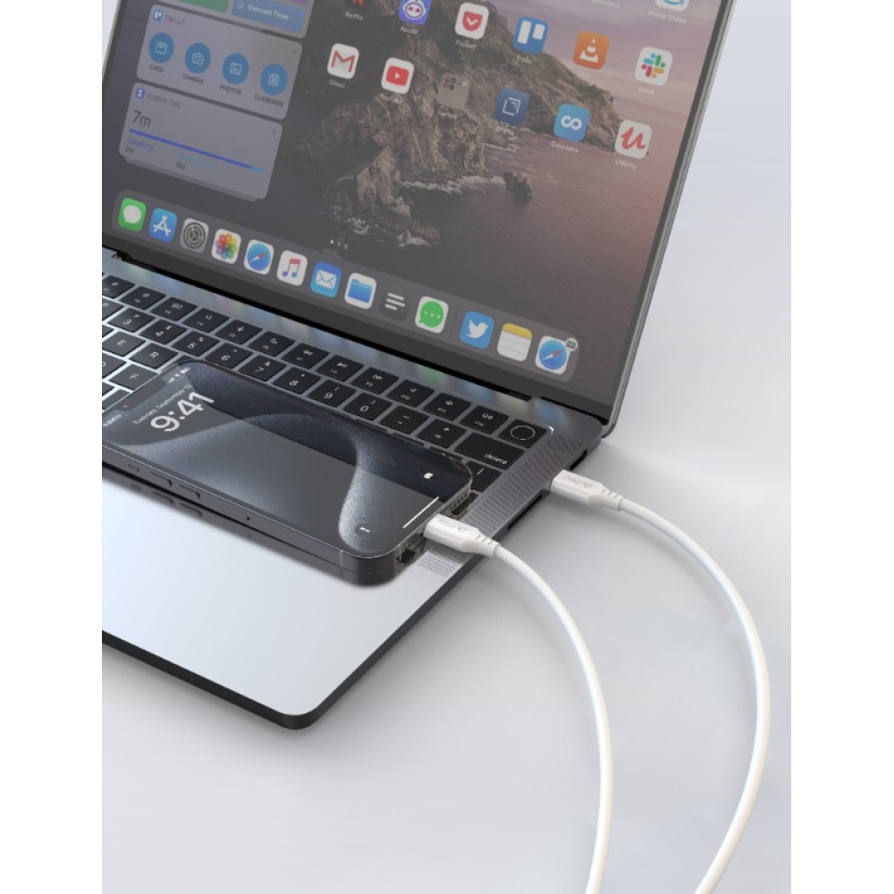 iPEAX TPU kábel USB-C / villám 1,5 m, USB 2.0 - fehér