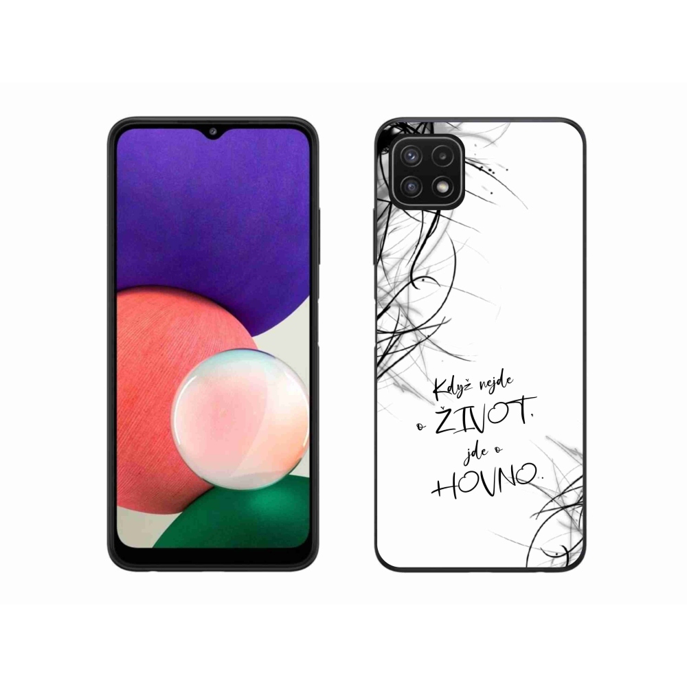 Gél borító mmCase Samsung Galaxy A22 5G - vicces szöveg 16 fehér háttér