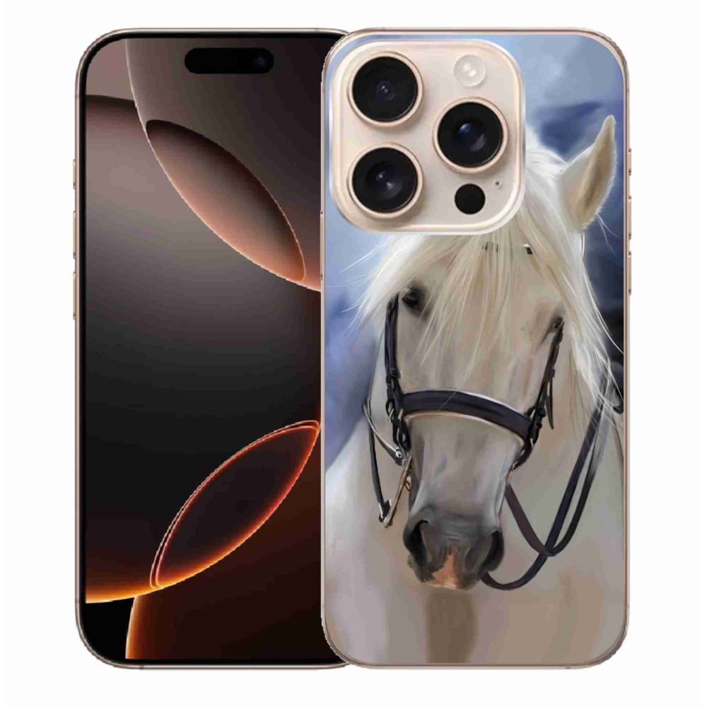 Zselés borítás mmCase iPhone 16 Pro Max készülékhez - fehér ló