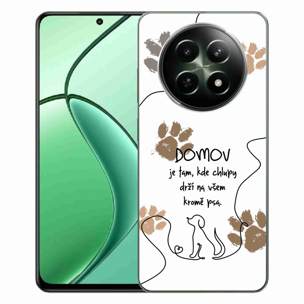 Zselés borító mmCase a Realme 12 5G/12x 5G készülékhez - kutyamotívum fehér háttérrel