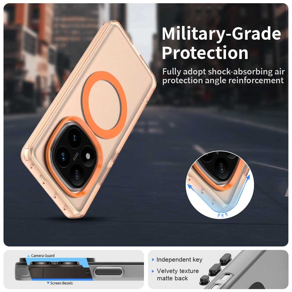 Candy zselés tok MagSafe-val Xiaomi Redmi Note 14 Pro - narancssárga