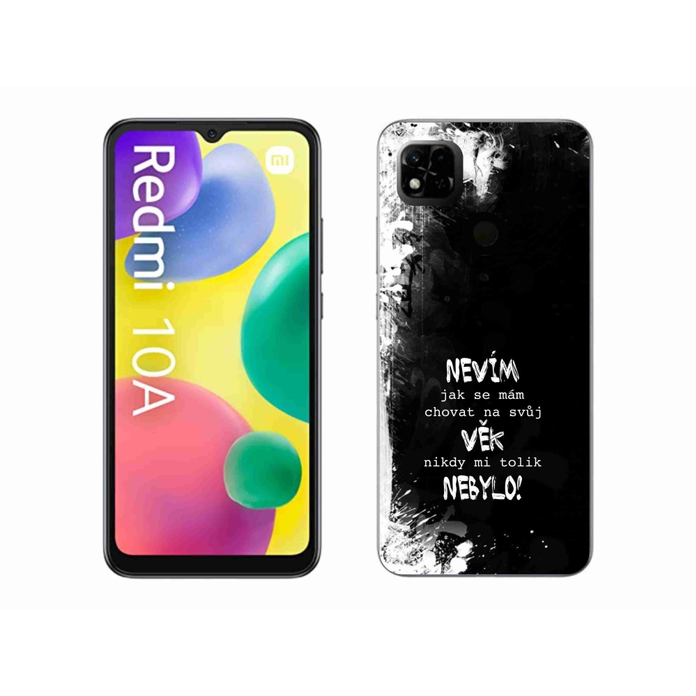 Gél borító mmCase a Xiaomi Redmi 10A számára - vicces szöveg 14 fekete háttérrel