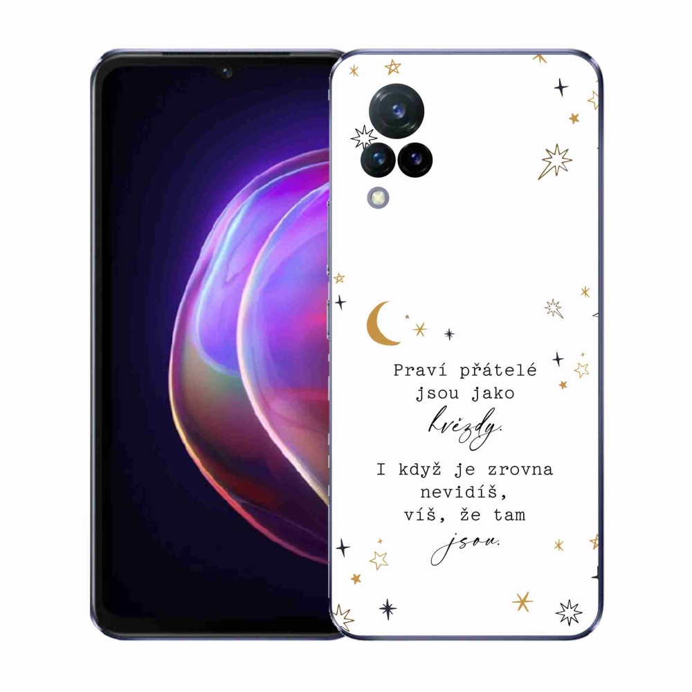 Gél borító mmCase a Vivo V21 4G/5G - idézet 6 fehér háttérrel