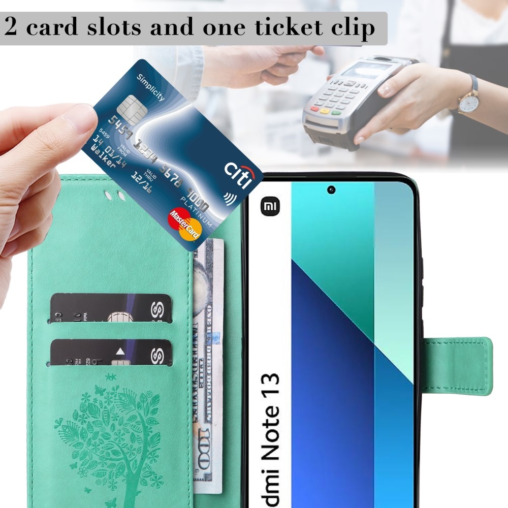 Fák könyve tok Xiaomi Redmi Note 13-hoz - teal - teal