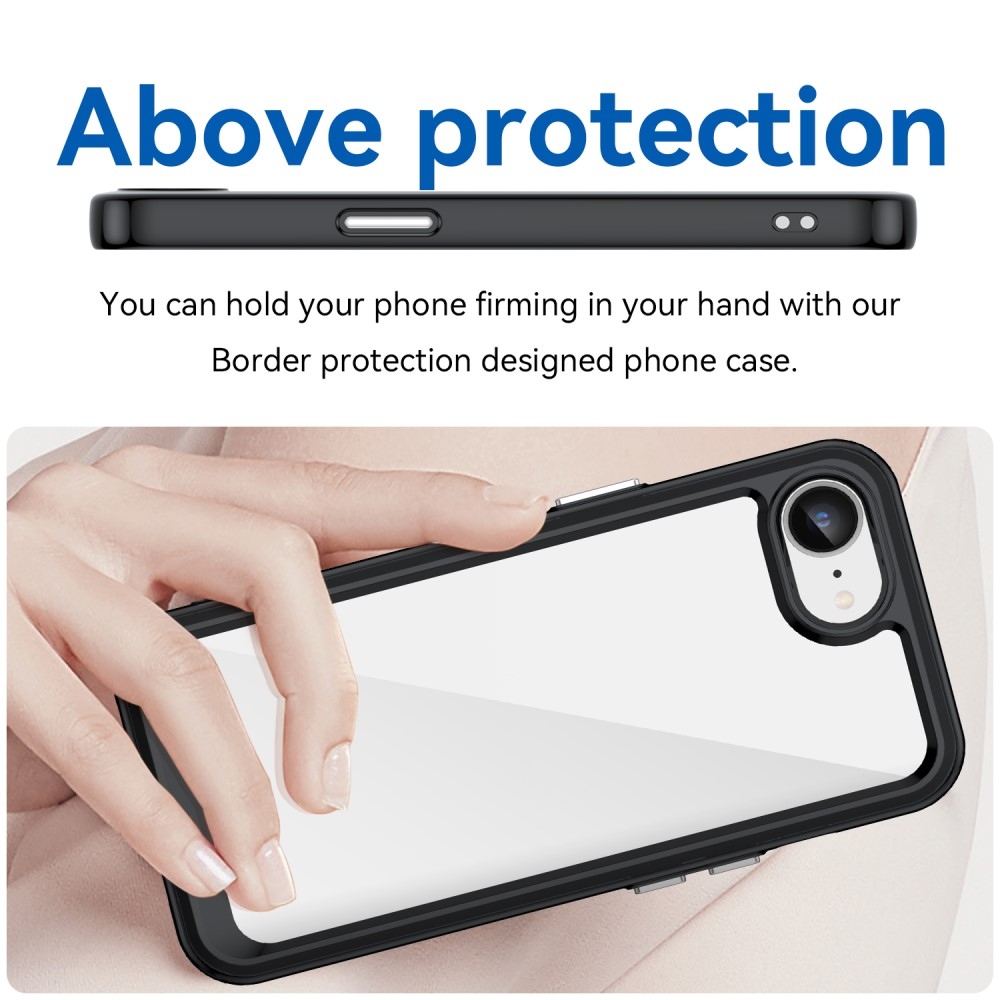 Gél tok fix hátlappal iPhone 16e készülékhez - fekete