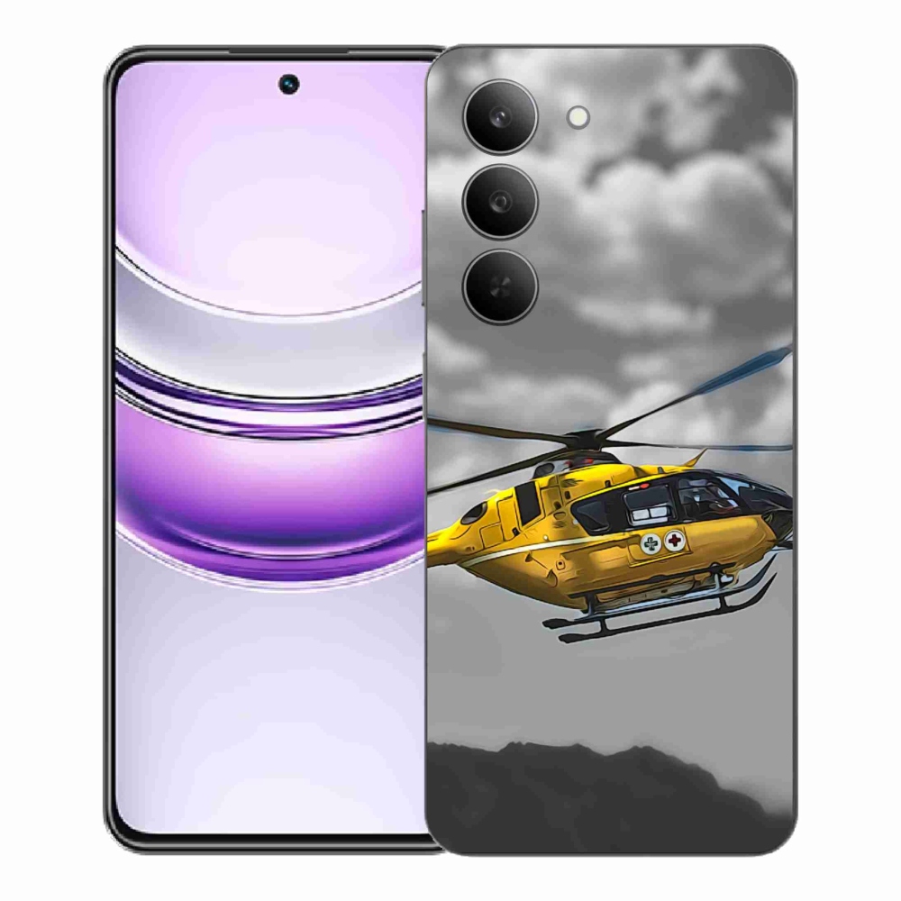 Zselés borítás mmCase a Realme 14x 5G készülékhez - sárga helikopter