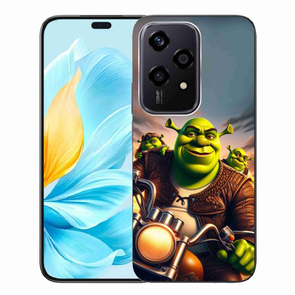 Zselés borítás mmCase a Honor 200 Lite 5G számára - Shrek egy motorkerékpáron
