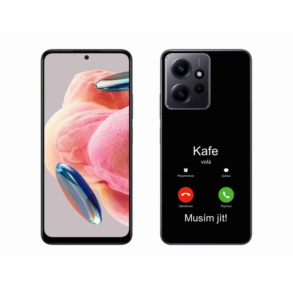 Gél borító mmCase a Xiaomi Redmi Note 12 4G-hez - kávé hívó fekete háttérrel