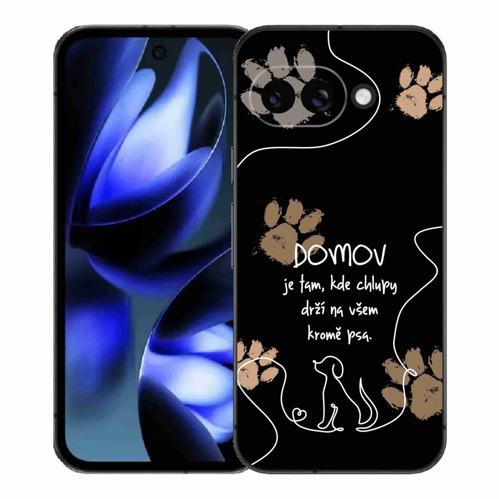 Gél borítás mmCase a Google Pixel 9a készülékhez - kutya motívum fekete háttérrel