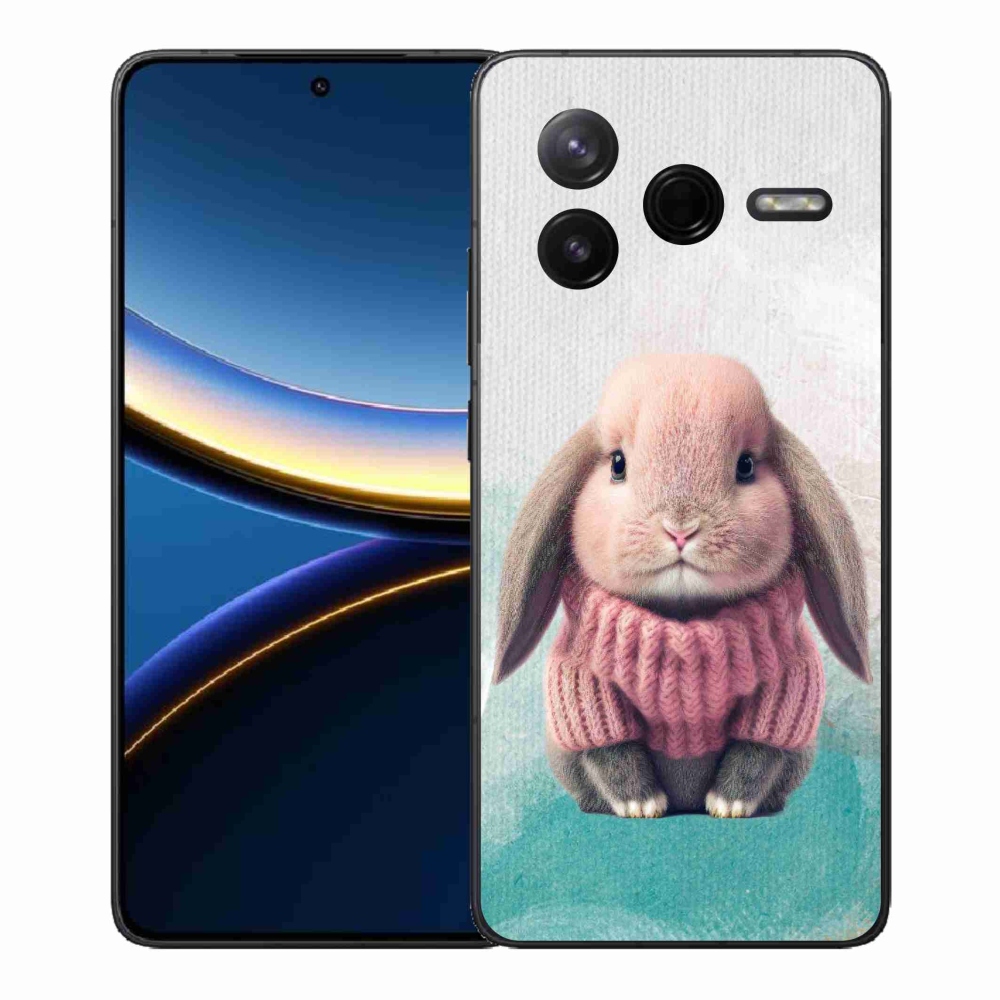 Gél borítás mmCase a Xiaomi Poco F7 Pro számára - nyúl pulóverben